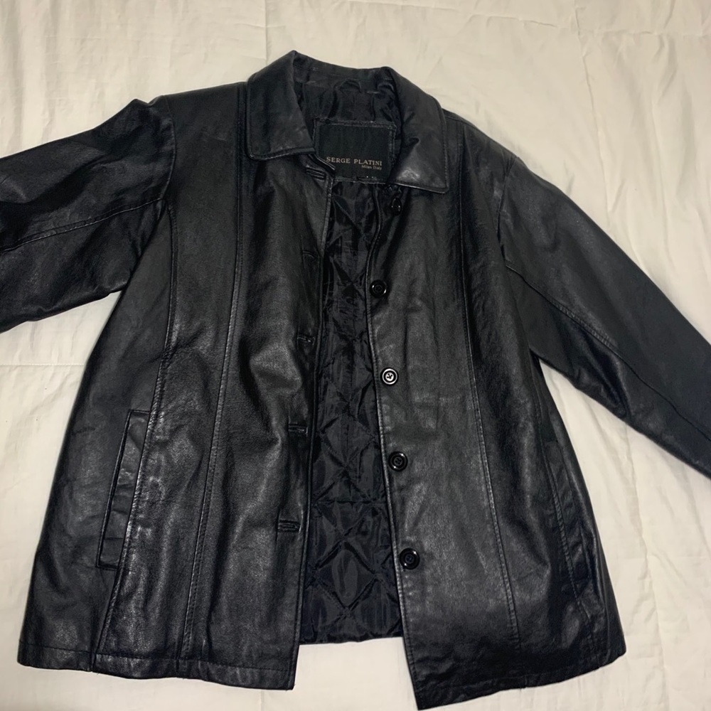 Black leather jacket
